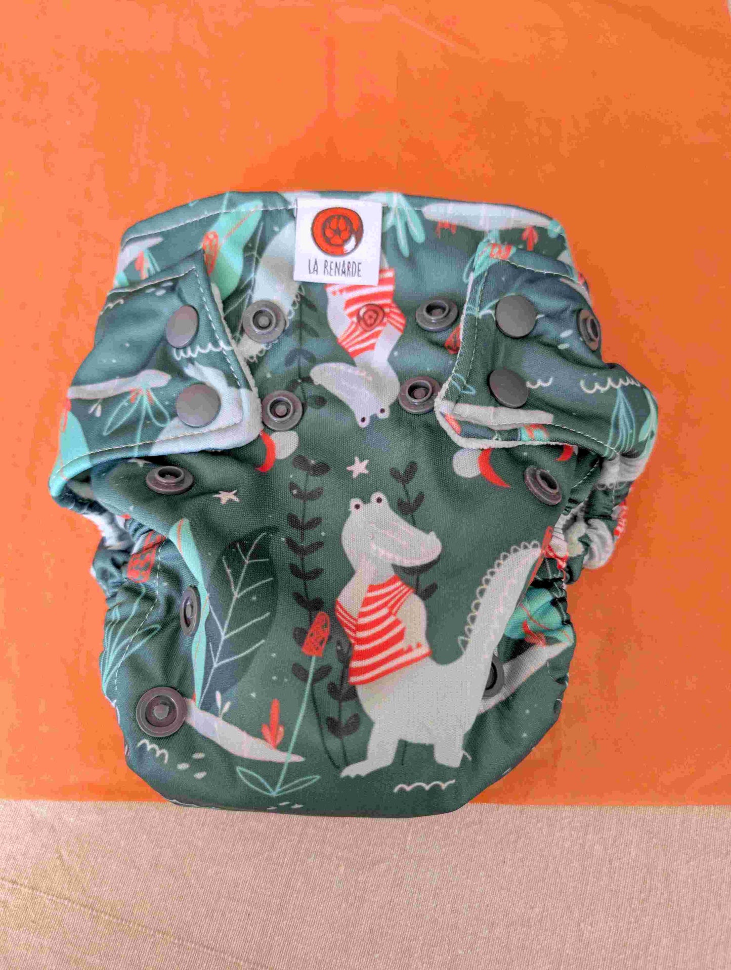 Couche lavable -  Crocodiles - Tout en 1